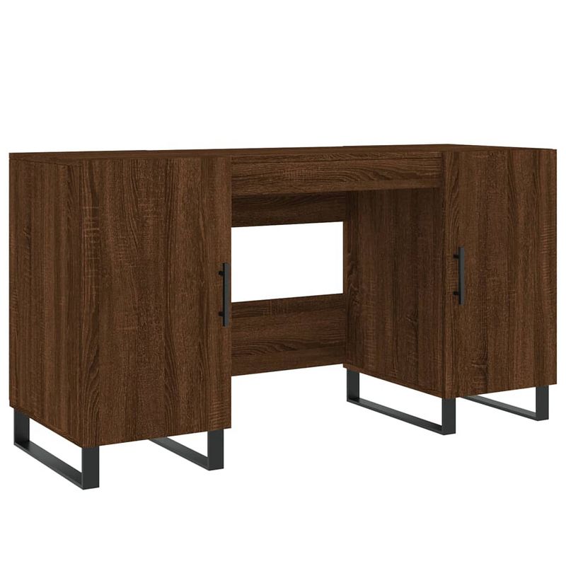 Foto van Vidaxl bureau 140x50x75 cm bewerkt hout bruineikenkleurig