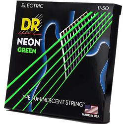 Foto van Dr strings nge-11 hi-def neon green 11-50 set snaren voor elektrische gitaar