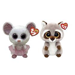 Foto van Ty - knuffel - beanie boo's - nina mouse & racoon