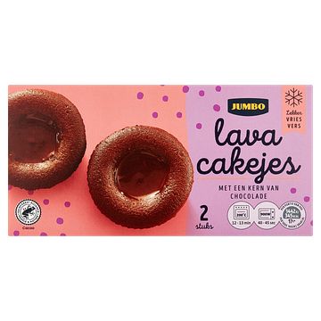 Foto van Jumbo lava cakejes met een kern van chocolade 2 stuks