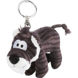 Foto van Nici sleutelhanger sabretooth tiger junior 10 cm pluche grijs