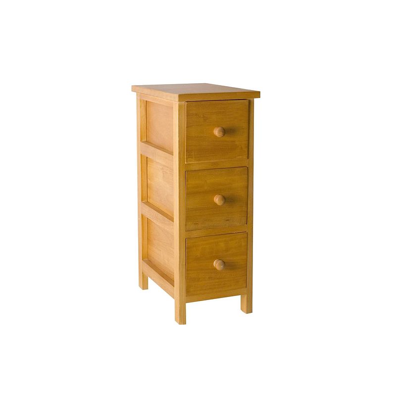 Foto van Gebor - zeer mooie ladekast met 3 laden 52x30x20cm - ladekast - hout - bruin - opbergen - meubel - interieur