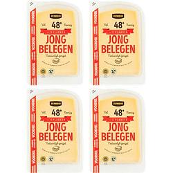 Foto van Jumbo jong belegen kaas 48+ plakken 4 x 400g voordeelverpakking