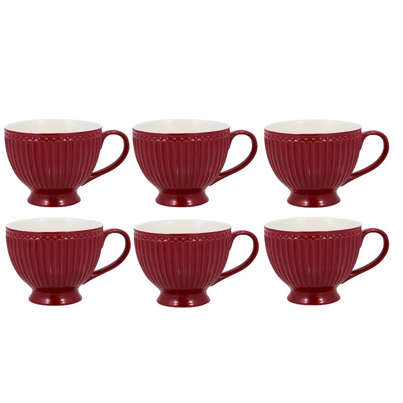 Foto van Greengate theekop alice claret red ø11cm - set van 6 stuks