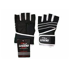 Foto van Legend sports fitness handschoen legend grip zwart wit maat s