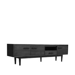 Foto van Label51 tv-meubel cali - zwart - acaciahout - 210 cm