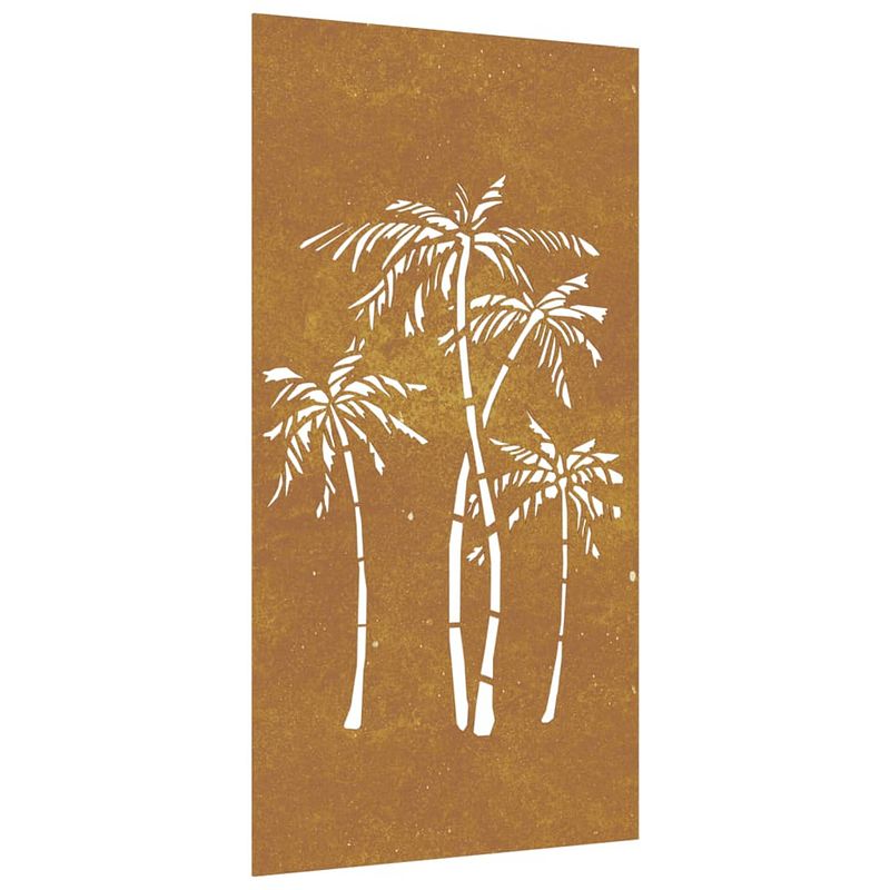 Foto van Vidaxl wanddecoratie tuin palmboomontwerp 105x55 cm cortenstaal