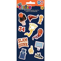 Foto van The littlies stickers basketball puffy vinyl blauw 11 stuks