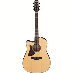 Foto van Ibanez aad170lce advanced acoustic natural low gloss linkshandige elektrisch-akoestische westerngitaar