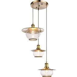 Foto van Klassieke hanglamp nevis - l:45cm - e27 - metaal - brons