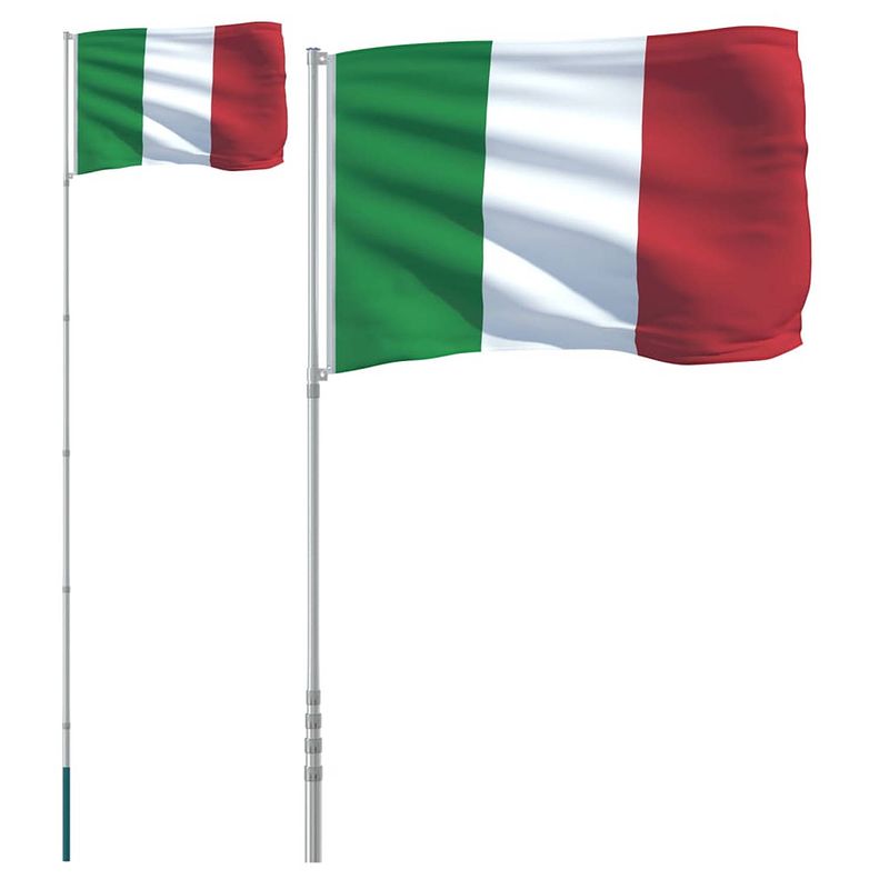 Foto van Vidaxl vlag met vlaggenmast italië 5,55 m aluminium
