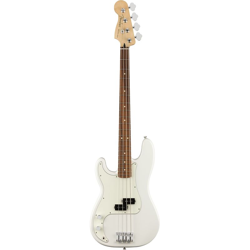 Foto van Fender player precision bass lh polar white pf