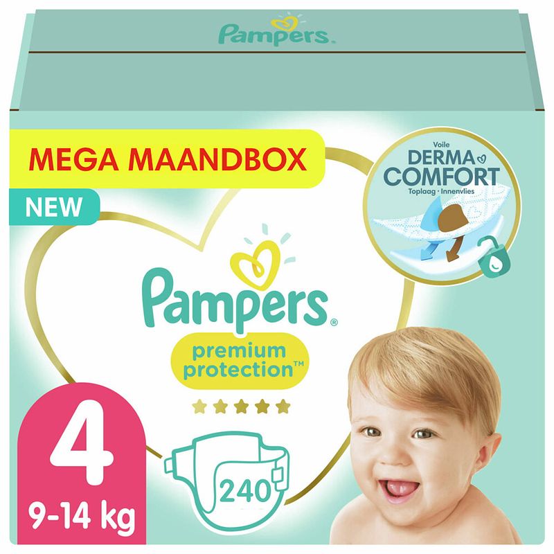 Foto van Pampers - premium protection - maat 4 - mega maandbox - 240 luiers