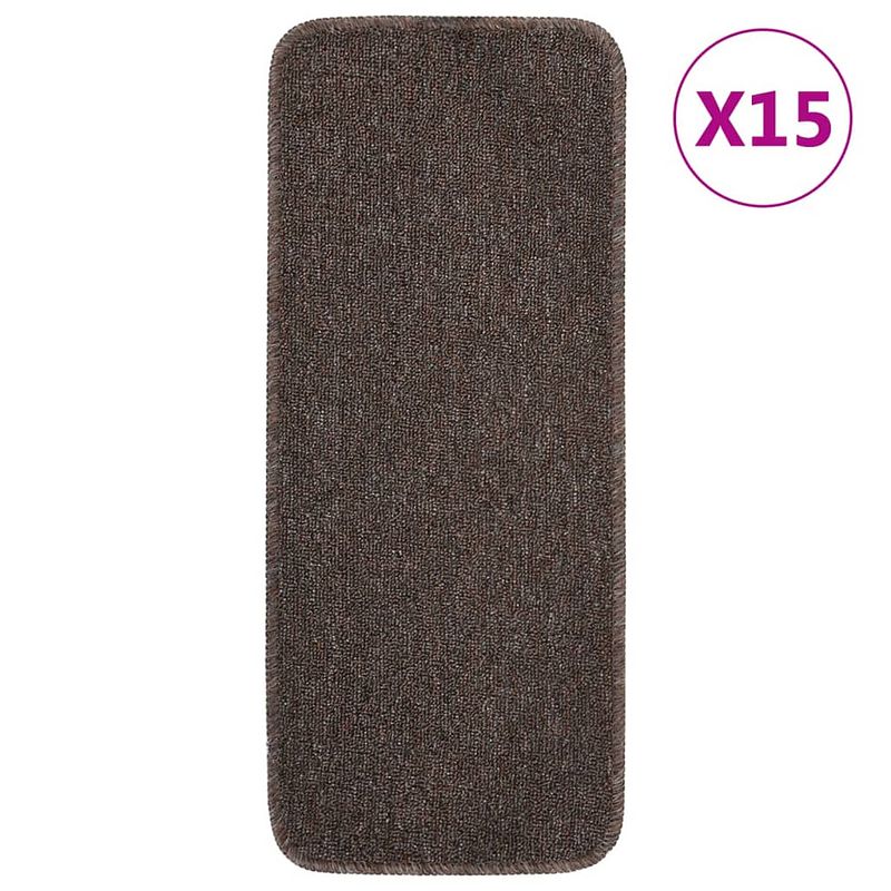 Foto van Vidaxl trapmatten 15 st anti-slip rechthoekig 60x25 cm bruin