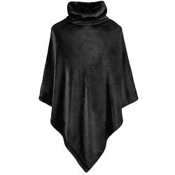 Foto van Moodit poncho fleece, zwart - 80 x 80 cm - polyester