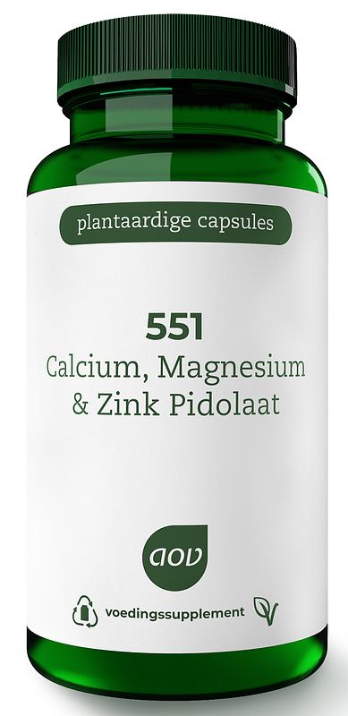 Foto van Aov 551 calcium, magnesium & zink pidolaat capsules