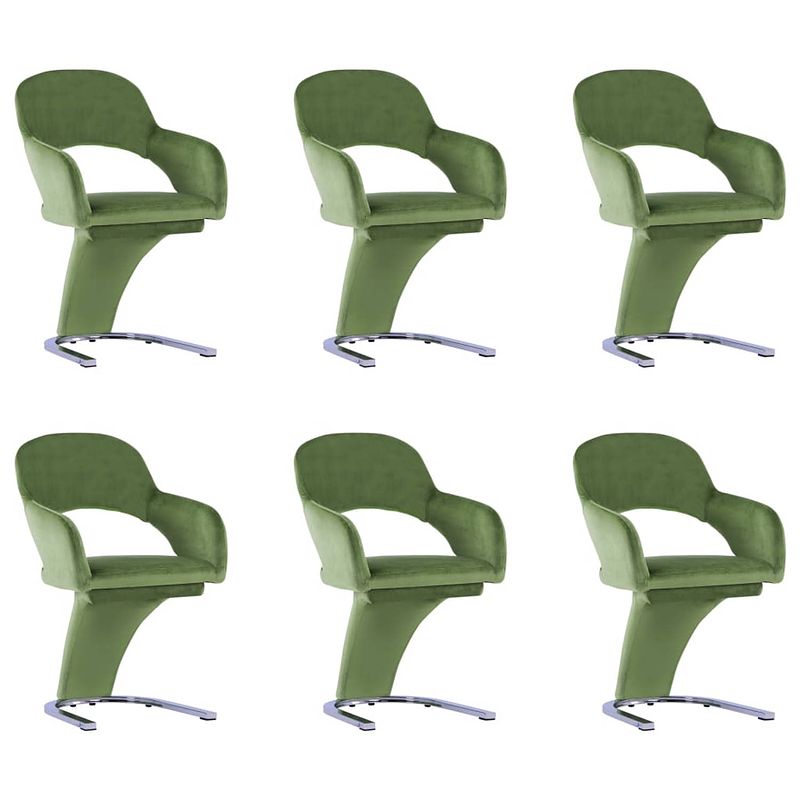 Foto van Vidaxl eetkamerstoelen 6 st fluweel groen