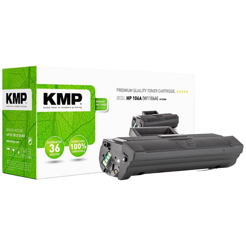 Foto van Kmp h-t260a toner single vervangt hp 106a (w1106a) zwart 1000 bladzijden compatibel toner