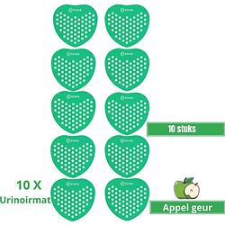 Foto van Synx tools urinoirmatje met appel geur - urinoirmatten - 10 stuks voordeelverpakking - anti spat mat wc - toilet mat -