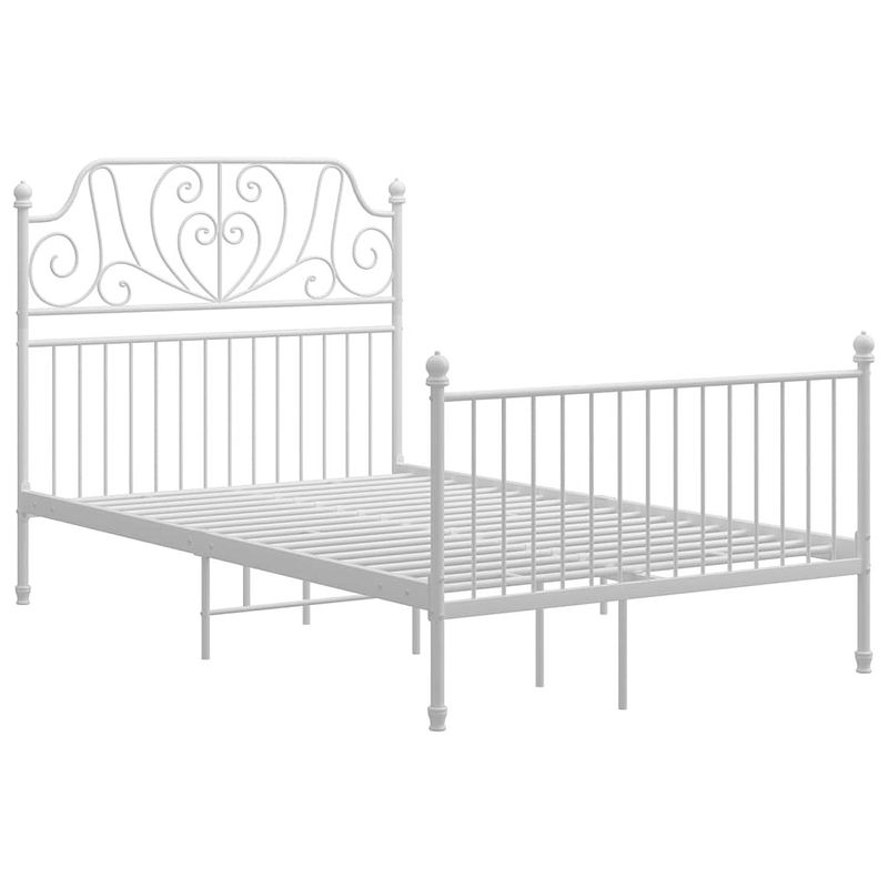 Foto van The living store metalen bedframe - comfort - bed - afmeting- 206 x 124 x 124 cm - kleur- wit - materiaal- gepoedercoat