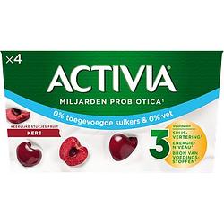 Foto van Activia 0% yoghurt kers 4 x 125g bij jumbo