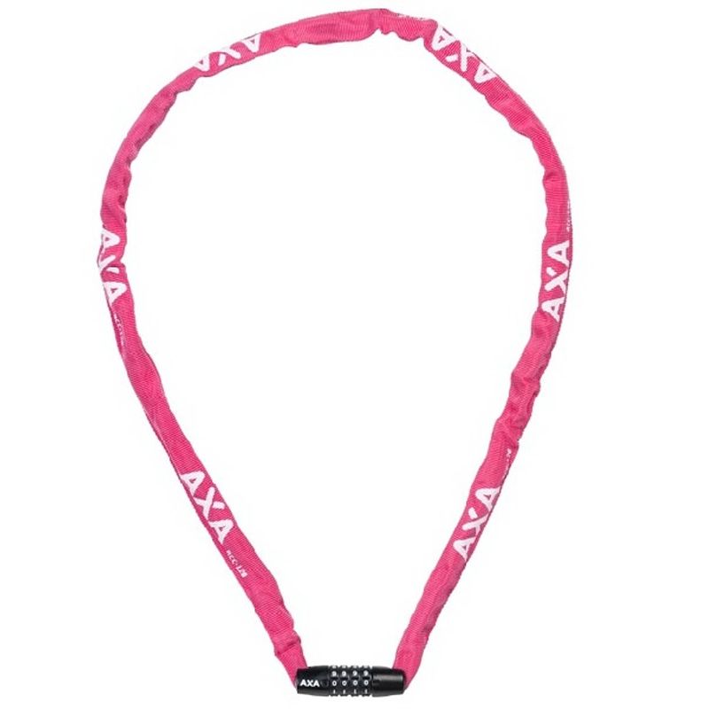 Foto van Axa kettingcijferslot rigid rcc nylon hoes 1200 x 3,5 mm roze