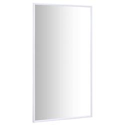 Foto van The living store spiegel minimalistisch glas pvc 100x60cm wit - geen montage vereist