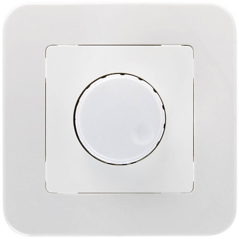 Foto van Led dimmer - 230v - inbouw enkel knop - 1-300w - incl. afdekraam - wit