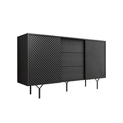 Foto van Meubella dressoir legacy - mat zwart - 144 cm - 2 deuren