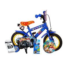 Foto van Volare kinderfiets paw patrol - 12 inch - blauw - twee handremmen - inclusief fietshelm + accessoires