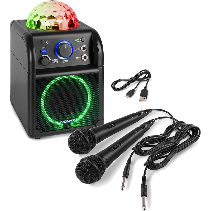 Foto van Vonyx sbs55b bluetooth karaoke set met microfoons