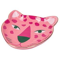 Foto van Fizz creations sieradenschaal luipaard 12 x 13 cm keramiek roze