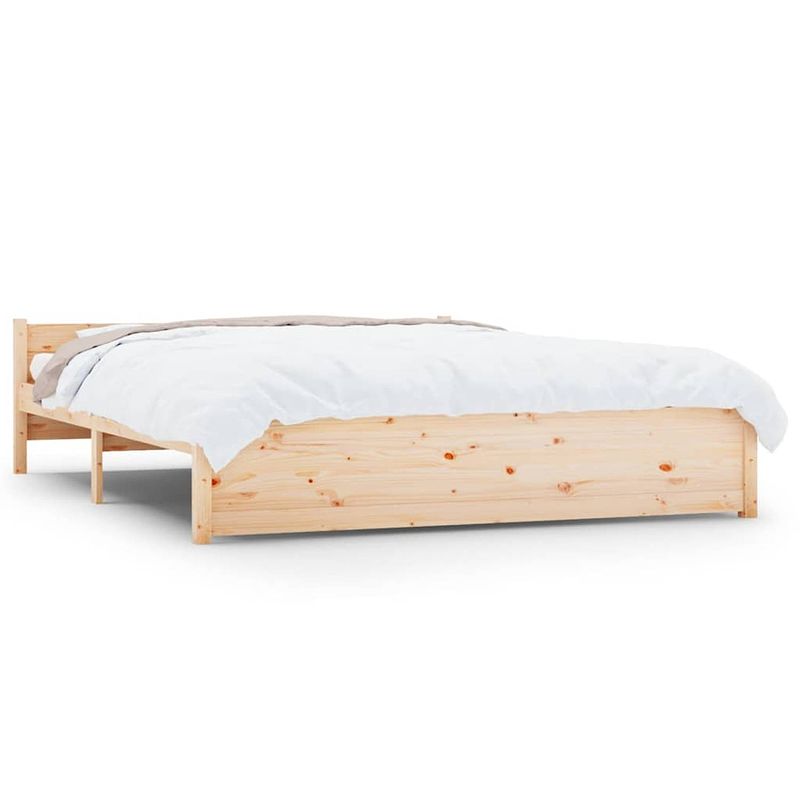 Foto van The living store houten bedframe - king size - massief grenenhout - 205.5 x 155.5 x 51 cm