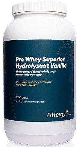 Foto van Fittergy pro whey superior hydrolysate vanille