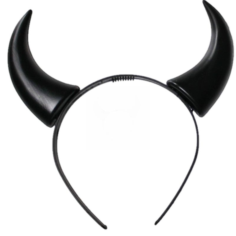 Foto van Halloween duivel hoorntjes diadeem plastic zwart - verkleedhoofddeksels