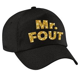 Foto van Mr. fout pet / cap zwart met gouden letters voor heren - verkleedhoofddeksels