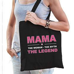 Foto van Mama the legend tas zwart voor dames moederdag cadeau - feest boodschappentassen