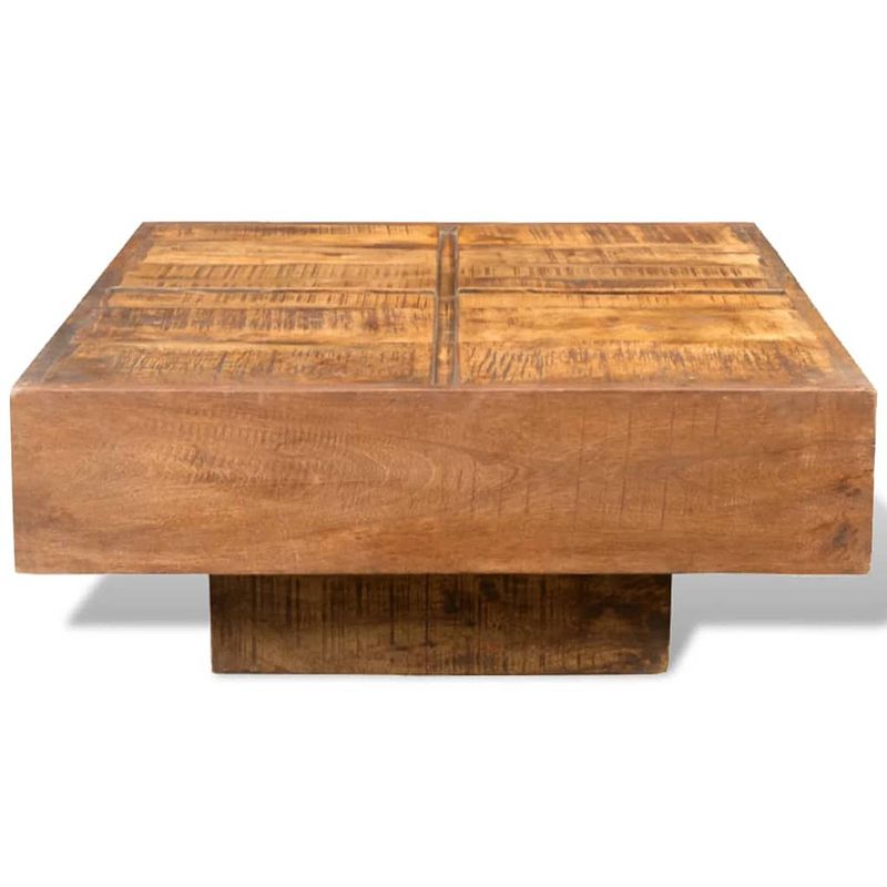 Foto van The living store salontafel retro vierkant - antieke stijl - hout - 68x68x30 cm - bruin