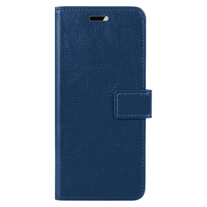 Foto van Basey iphone 15 plus hoesje bookcase hoes flip case book cover - iphone 15 plus hoes book case hoesje - donkerblauw