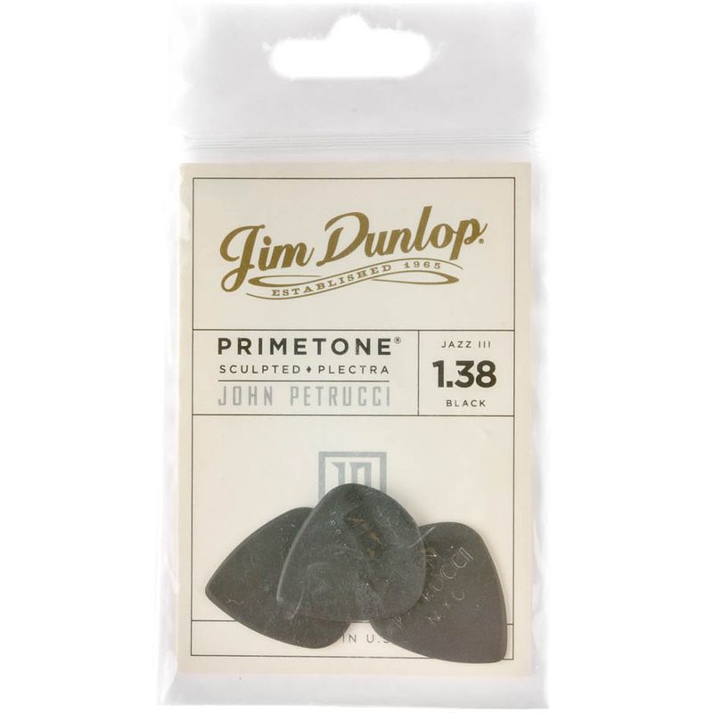 Foto van Dunlop john petrucci primetone black 3-pack plectrumset