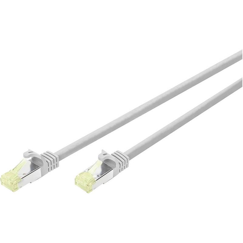 Foto van Digitus dk-1644-a-020cl rj45 netwerkkabel, patchkabel cat 6a s/ftp 2.00 m grijs afgeschermd (dubbel), flexibel, afgeschermd 1 stuk(s)