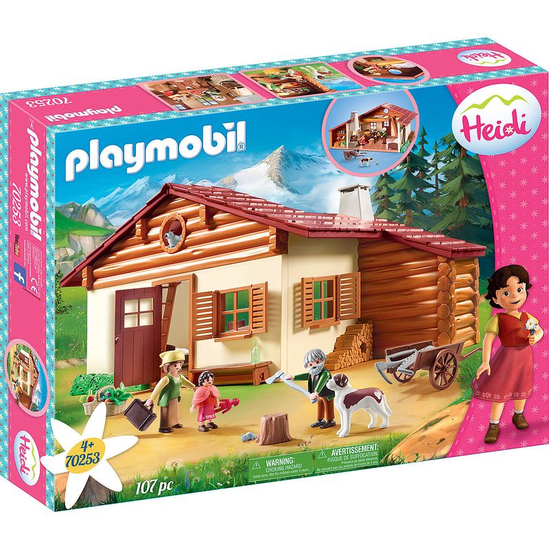 Foto van Playmobil heidi heidi met grootvader bij de alpenhut 70253