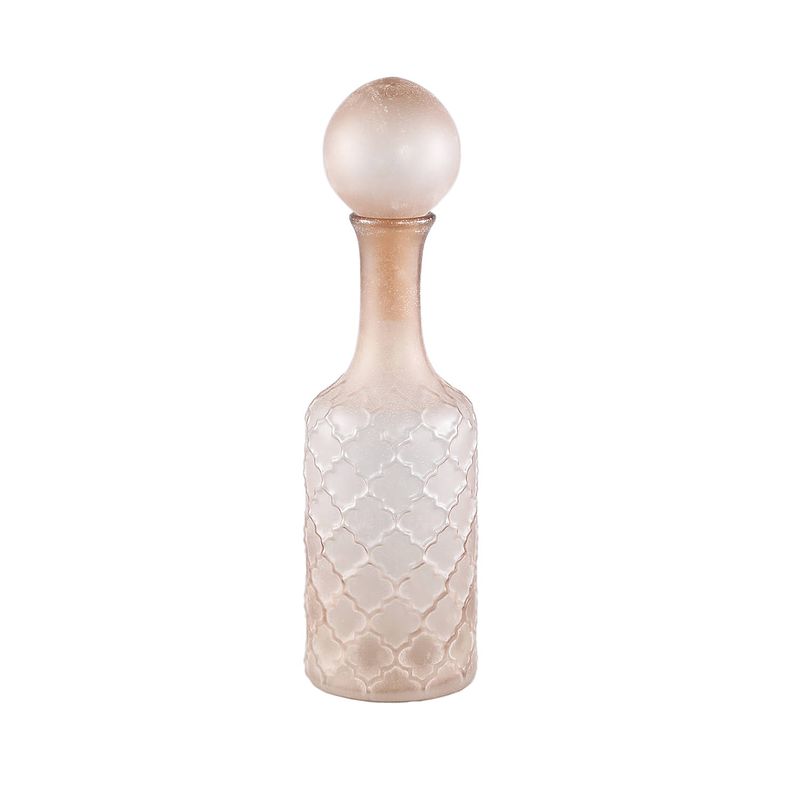 Foto van Ptmd cianna brown frosted glass bottle round with bal m