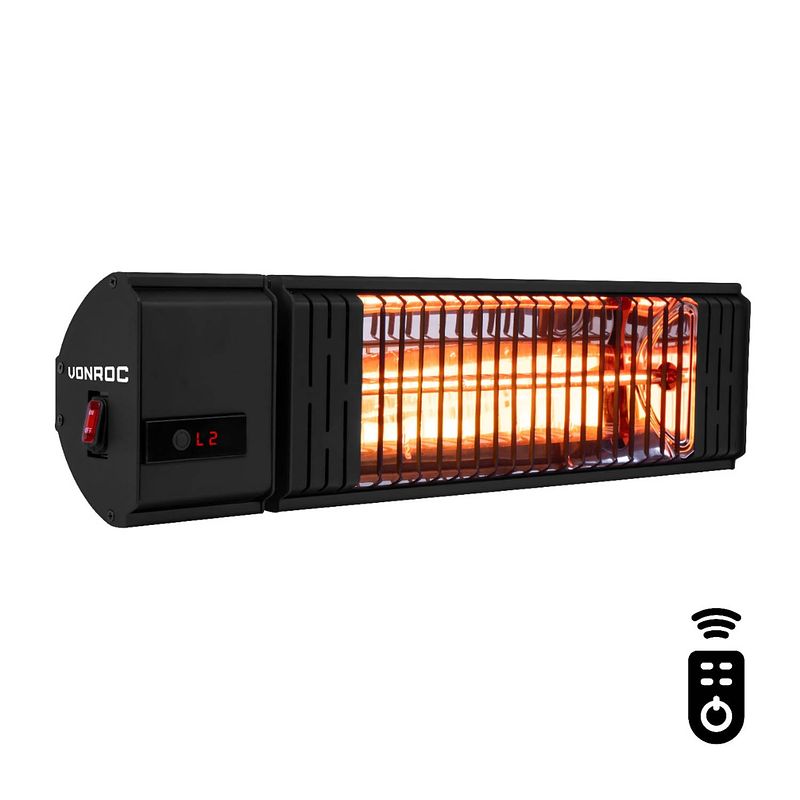 Foto van Vonroc heater volsini - professioneel - 2000w - met afstandsbediening, timer, instelbare warmtes