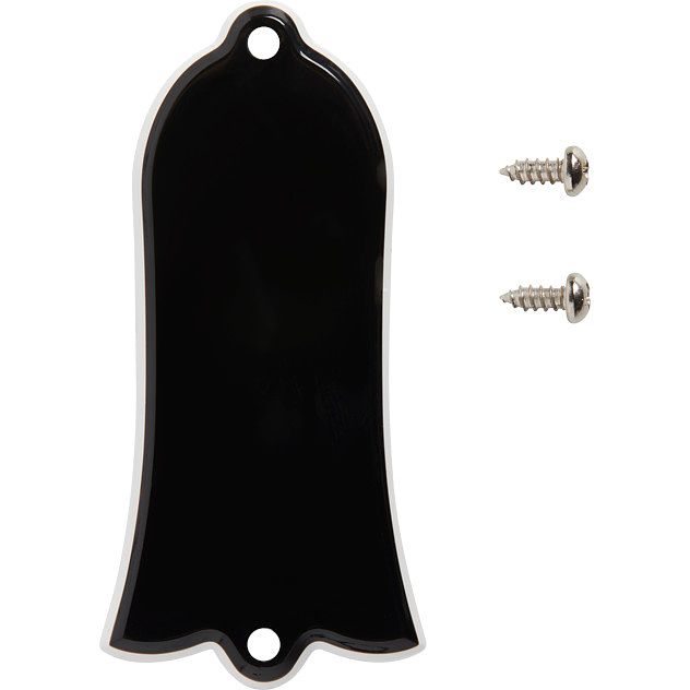 Foto van Gibson truss rod cover blank black halspen afdekplaat voor gitaar