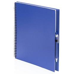 Foto van 3x schetsboeken blauwe harde kaft a4 formaat - 80x vellen blanco papier - teken boeken