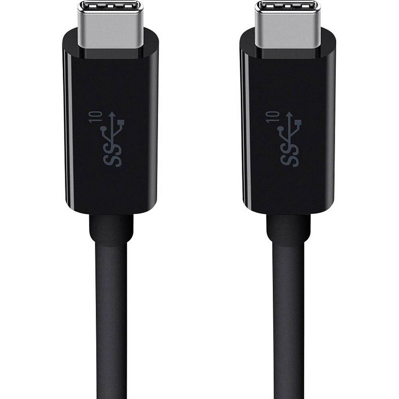 Foto van Belkin usb-kabel usb 3.2 gen1 (usb 3.0 / usb 3.1 gen1) usb-c stekker, usb-c stekker 1.00 m zwart stekker past op beide manieren f2cu052bt1m-blk