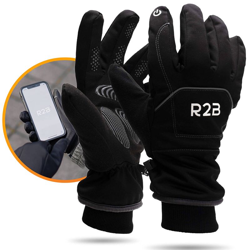 Foto van R2b luxe touchscreen handschoenen winter - maat xxs - waterdichte handschoenen heren / dames - model brussel
