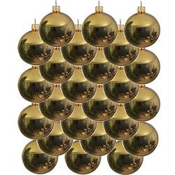 Foto van 24x glazen kerstballen glans goud 8 cm kerstboom versiering/decoratie - kerstbal