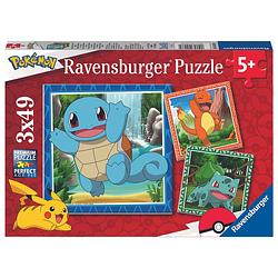 Foto van Ravensburger pokemon: charmander, bulbasaur &squirtle puzzel 3x49 stukjes